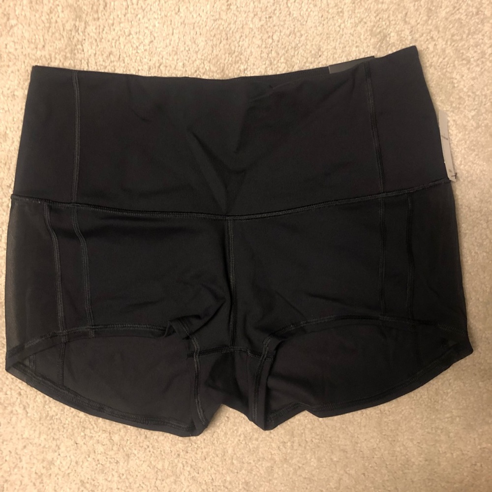 New VICTORIA SPORT High Waist Mesh Spandex Shorts Size Large